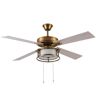 River of Goods Francesca 52 in. LED Indoor White/Brass Ceiling Fan with Light