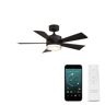 Modern Forms Wynd 42 in. Smart Indoor/Outdoor 5-Blade Ceiling Fan Matte Black with 3000K LED LED and Remote Control