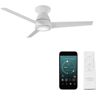 Modern Forms Tip Top 44 in. Smart Indoor/Outdoor 3-Blade Flush Mount Ceiling Fan Matte White with 3000K LED and Remote Control