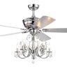 Warehouse of Tiffany 52 in. 5-Light Finlayson Indoor Chrome Remote Controlled Ceiling Fan with Light Kit