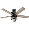 Hunter Port Isabel 52 in. LED Indoor/Outdoor Matte Black Ceiling Fan with Light Kit