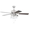 CRAFTMADE Kate 52 in. Indoor Brushed Polished Nickel Dual Mount 3-Speed Reversible Motor Finish Ceiling Fan w/Light Kit Included