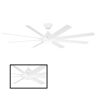 Modern Forms Hydra 80 in. 3000K Integrated LED Indoor/Outdoor Matte White Smart Ceiling Fan with Light Kit and Wall Control