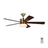 Generation Lighting Atlantic 56 in. Integrated LED Indoor Hand-Rubbed Antique Brass Ceiling Fan with Dark Walnut Blades and Remote Control