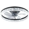 Jushua 19.7 in. Integrated LED Indoor Black Ceiling Fan with Low Noise and Power Consumption, Adjustable Light and Speed Lights