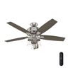 Hunter Bennett 52 in. LED Indoor Brushed Nickel Ceiling Fan with 3-Light Kit and Handheld Remote Control