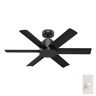 Hunter Kennicott 44 in. Indoor/Outdoor Ceiling Fan in Matte Black with Wall Switch For Patios or Bedrooms