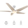 CARRO Voyager 52 in. Dimmable LED Indoor/Outdoor White Smart Ceiling Fan with Light/Remote, Works with Alexa/Google Home