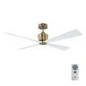 Generation Lighting Launceton 56 in. Indoor/Outdoor Hand-Rubbed Antiqued Brass Ceiling Fan with Matte White Blades and Remote Control