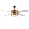 River of Goods Isabella 52 in. LED Indoor Brass and White Ceiling Fan with Light