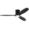 Generation Lighting Collins 52 in. Integrated LED Indoor/Outdoor Midnight Black Smart Hugger Ceiling Fan with Black Blades, Light Kit Remote