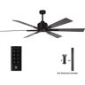 Parrot Uncle 65 in. Indoor Integrated LED Matte Black Downrod Ceiling Fan with Light and Remote Control