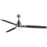 Home Decorators Collection Rowan 60 in. Integrated LED Indoor Polished Chrome Ceiling Fan with Light Kit and Remote Control