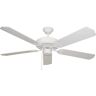 Volume Lighting 52 in. Indoor White Ceiling Fan with Reversible White/White Wash Pine Blades