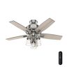 Hunter Bennett 44 in. Indoor Brushed Nickel Ceiling Fan with Light Kit and Remote Control