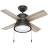 Hunter Loki 36 in. Integrated LED Indoor Noble Bronze Ceiling Fan with Light Kit