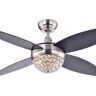 Warehouse of Tiffany Harvin 42 in. Nickel Ceiling Fan with Light Kit