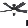 Hunter Interface 52 in. Indoor Matte Black Smart Ceiling Fan with Light and Remote Control