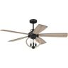 CRAFTMADE Reese 52 in. Indoor/Outdoor Dual Mount Flat Black Ceiling Fan with Smart Wi-Fi Enabled Remote and Integrated LED Light