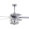 Warehouse of Tiffany Tamaya 52 in. 3-Light Indoor Chrome Finish Ceiling Fan Chandelier with Light Kit