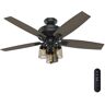 Hunter Bennett 52 in. LED Indoor Matte Black Ceiling Fan with 3-Light Kit and Handheld Remote Control