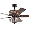 Warehouse of Tiffany Tisaphon 52 in. 6-Light Indoor Brown Remote Controlled Ceiling Fan with Light Kit
