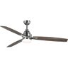 Home Decorators Collection Rowan 60 in. Integrated LED Indoor Brushed Nickel Dual Mount Ceiling Fan with Light Kit and Remote Control