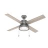 Hunter Loki 52 in. Indoor Matte Silver Ceiling Fan with Light Kit