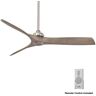 MINKA-AIRE Aviation 60 in. Indoor Brushed Nickel and Ash Maple Ceiling Fan with Remote Control