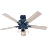 Hunter Hartland 52 in. LED Indoor Indigo Blue Ceiling Fan with Light Kit