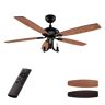 CARRO Henderson 52 in. LED Indoor Black DC Motor Chandelier Ceiling Fan with Light Kit and Remote Control