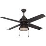 CRAFTMADE Port Arbor 52 in. Indoor/Outdoor Espresso 3-Speed Motor Dual Mount Finish Heavy-Duty Ceiling Fan with Light Kit Included