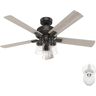 Hunter Hartland 52 in. Indoor Noble Bronze Ceiling Fan with Light Kit and Remote Included