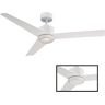 Modern Forms Lotus 54 in. LED Indoor/Outdoor Matte White 3-Blade Smart Ceiling Fan with 3000K Light Kit and Wall Control