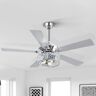 Lamober Raymond 52 in. Indoor Chandelier Chrome Ceiling Fan with Crystal Light Kit and Remote Control