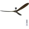 Generation Lighting Maverick Super Max 88 in. Modern Indoor/Outdoor Black Ceiling Fan with Dark Walnut Balsa Blades and Remote Control