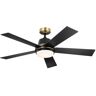 KICHLER Grace 52 in. Integrated LED Indoor Satin Black Down Rod Mount Ceiling Fan with Light and Remote