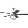 CRAFTMADE Reese 52 in. Indoor Dual Mount 6 Speed Polished Nickel Ceiling Fan, Smart Wi-Fi Enabled Remote and Integrated LED Light