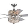 Warehouse of Tiffany Germane 52 in. Indoor Chrome Remote Controlled Ceiling Fan with Light Kit