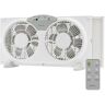 Holmes 9 in. Twin-Blade 3-Speed White Digital Window Fan with Remote Control