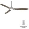 MINKA-AIRE Sleek 60 in. Integrated LED Indoor Brushed Nickel Smart Ceiling Fan with Light with Remote Control