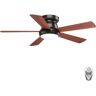 Progress Lighting Vox 52 in. Indoor Integrated LED Antique Bronze Transitional Ceiling Fan with Remote for Living Room and Bedroom