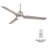 MINKA-AIRE Java 54 in. Integrated LED Indoor/Outdoor Brushed Nickel Wet Ceiling Fan with Light and Remote Control