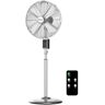 Holmes Adjustable Height 16 in. Oscillating Chrome 3 Speed Digital Stand Fan with Remote Control