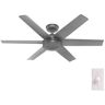 Hunter Jetty 52 in. Outdoor Matte Silver Ceiling Fan with Wall Switch For Patios or Bedrooms