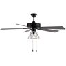 River of Goods Benedikte 52 in. Indoor LED Black Ceiling Fan with Light Kit