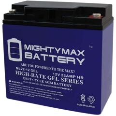 MIGHTY MAX BATTERY 12-Volt 22Ah GEL Replaces Solar Booster Pac ES1217 ES1230 ESP5500