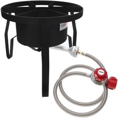 GASONE 12.5 in. High Pressure Propane Burner Outdoor Cooker Fryer with 15 PSIG Adjustable Regulator