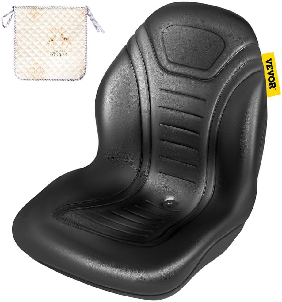 VEVOR 18.8 x 23.1 x 20.6 in. Universal Tractor Seat Replacement with Central Drain Hole Compact High Back Mower Seat, Black