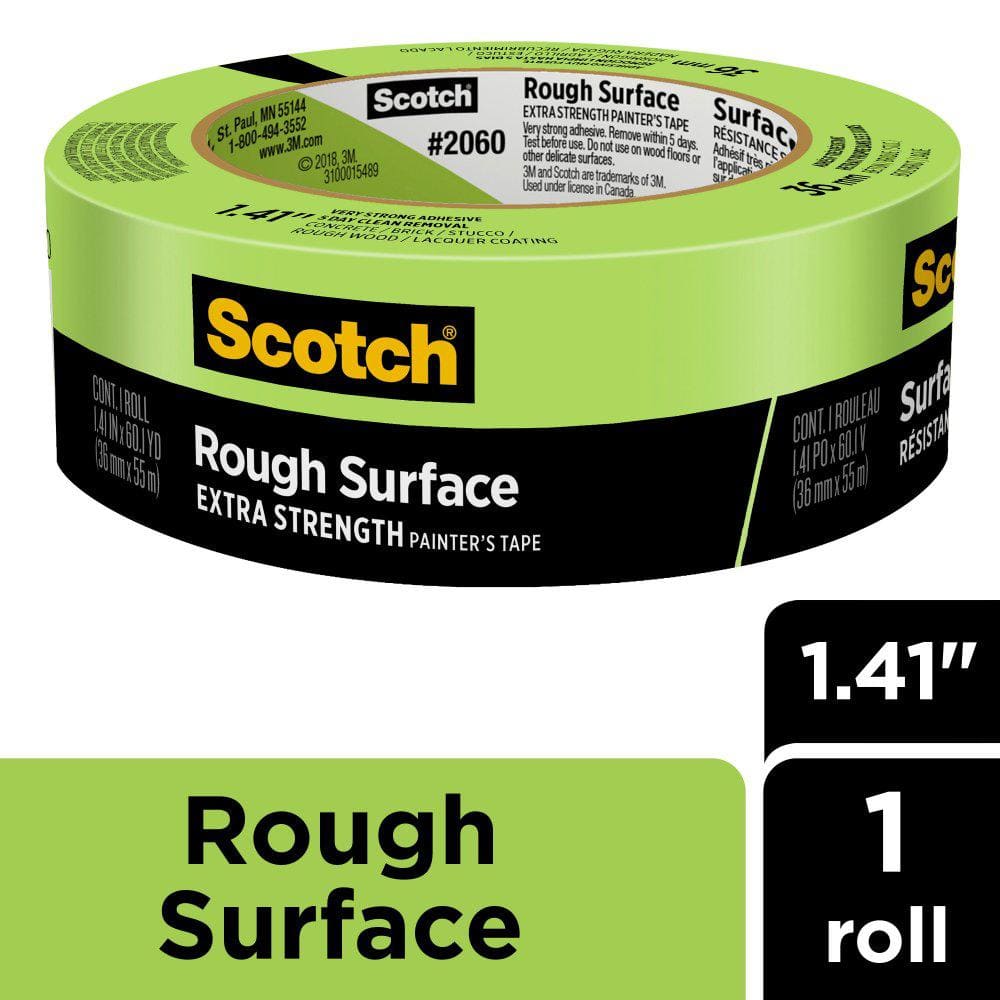 3M Scotch 1.41 in. x 60.1 yds. Masking Tape for Hard-to-Stick Surfaces (Case of 24)